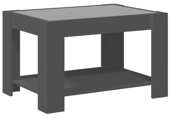 LED-es Dohányzóasztal - Fekete - 73x53x45 cm