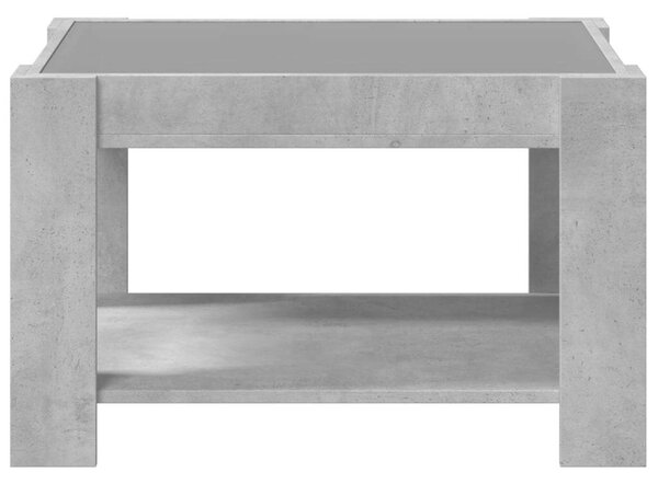 VidaXL LED Dohányzóasztal - Beton Szürke - 73x53x45 cm