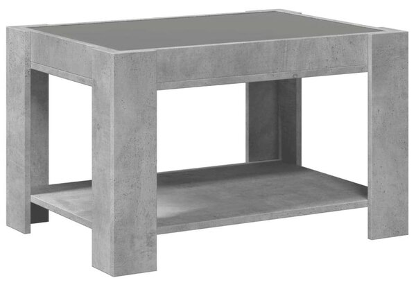 VidaXL LED Dohányzóasztal - Beton Szürke - 73x53x45 cm