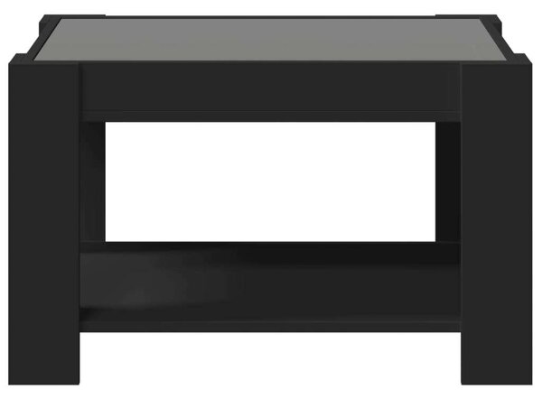 LED-es Dohányzóasztal - Fekete - 73x53x45 cm