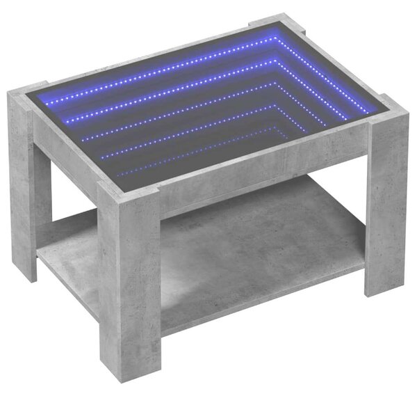 VidaXL LED Dohányzóasztal - Beton Szürke - 73x53x45 cm