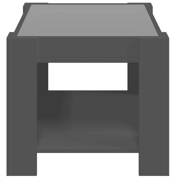 LED-es Dohányzóasztal - Fekete - 73x53x45 cm