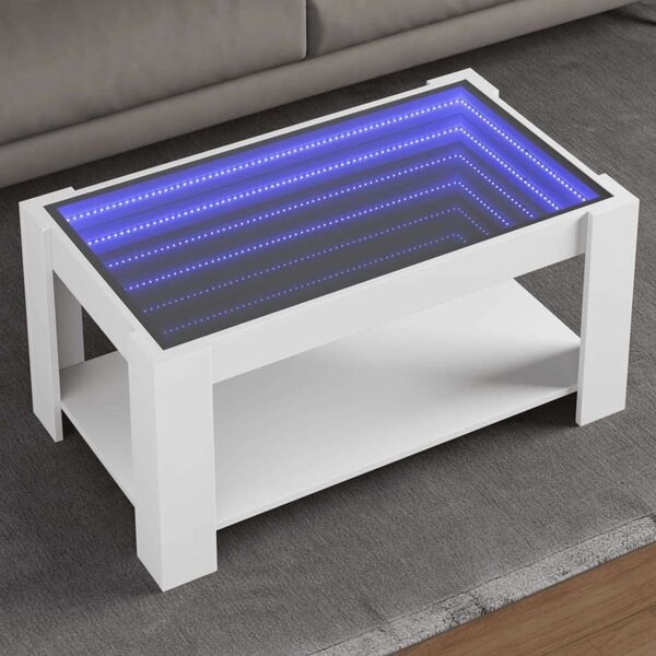 VidaXL LED Dohányzóasztal - Fehér - 93x53x45 cm