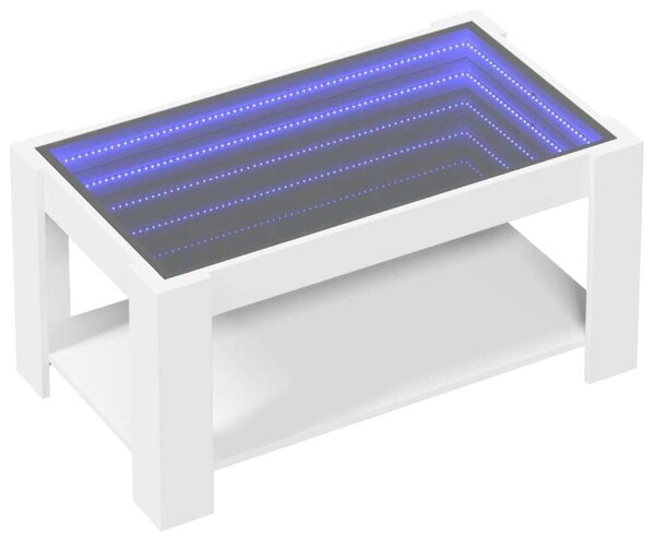 VidaXL LED Dohányzóasztal - Fehér - 93x53x45 cm