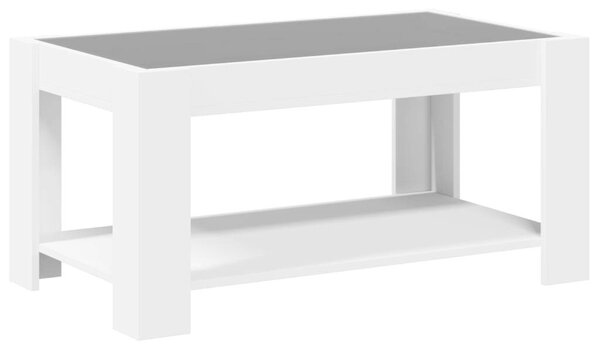 VidaXL LED Dohányzóasztal - Fehér - 93x53x45 cm