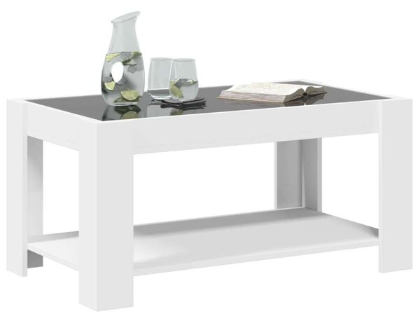 VidaXL LED Dohányzóasztal - Fehér - 93x53x45 cm