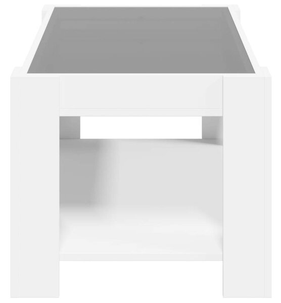 VidaXL LED Dohányzóasztal - Fehér - 93x53x45 cm