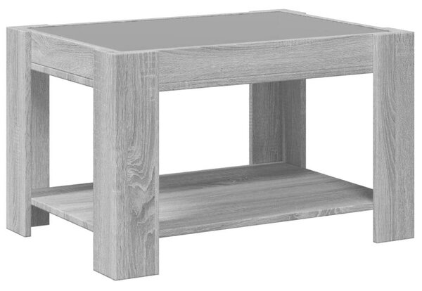 LED-es Dohányzóasztal - Szürke Sonoma - 73x53x45 cm