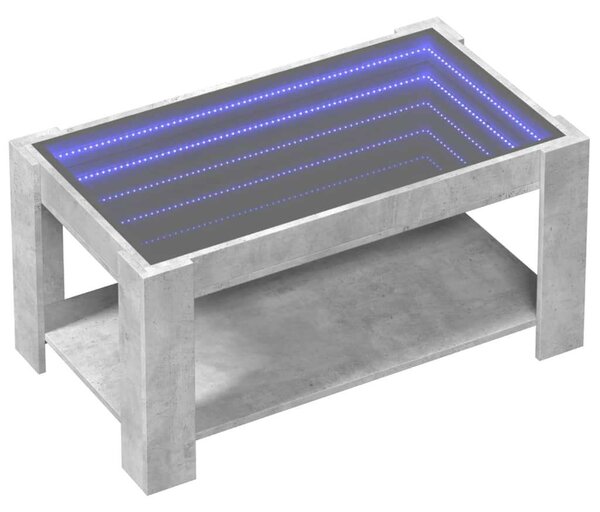 VidaXL LED Dohányzóasztal - Beton Szürke - 93x53x45 cm