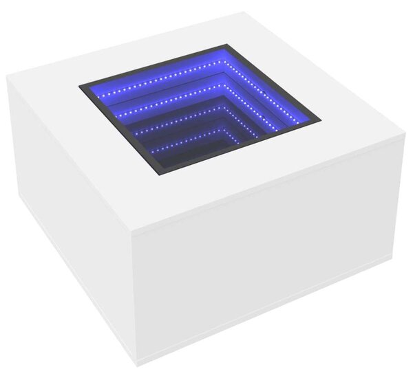 VidaXL LED Dohányzóasztal - Fehér - 60x60x40 cm