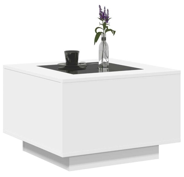 VidaXL LED Dohányzóasztal - Fehér - 60x60x40 cm