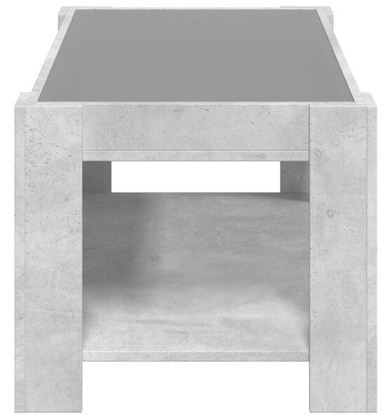 VidaXL LED Dohányzóasztal - Beton Szürke - 93x53x45 cm