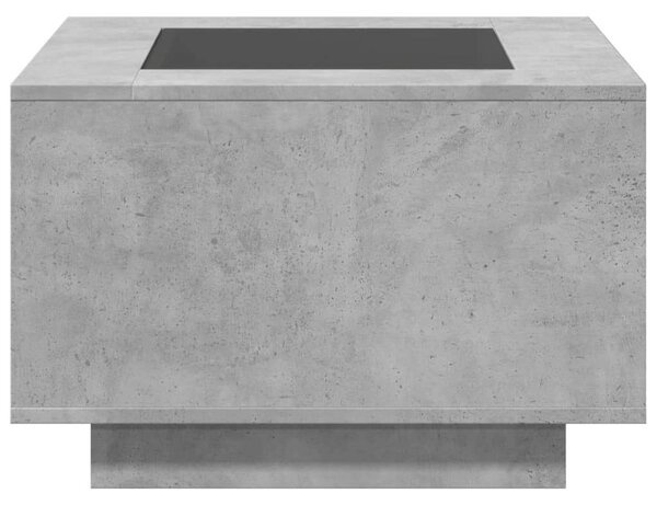 LED Dohányzóasztal Betonhatású - 60x60x40 cm