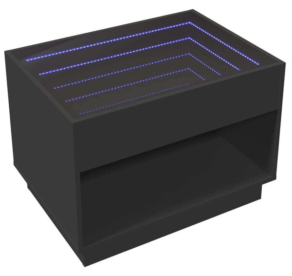 VidaXL LED Dohányzóasztal - Végtelen Tükör - 70x50x50 cm
