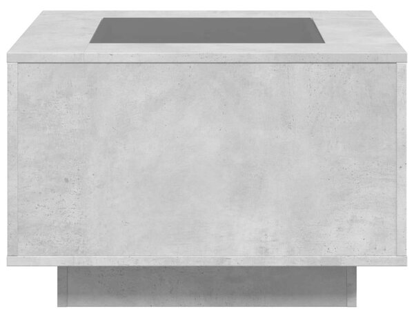 LED Dohányzóasztal Betonhatású - 60x60x40 cm