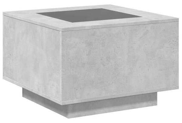LED Dohányzóasztal Betonhatású - 60x60x40 cm