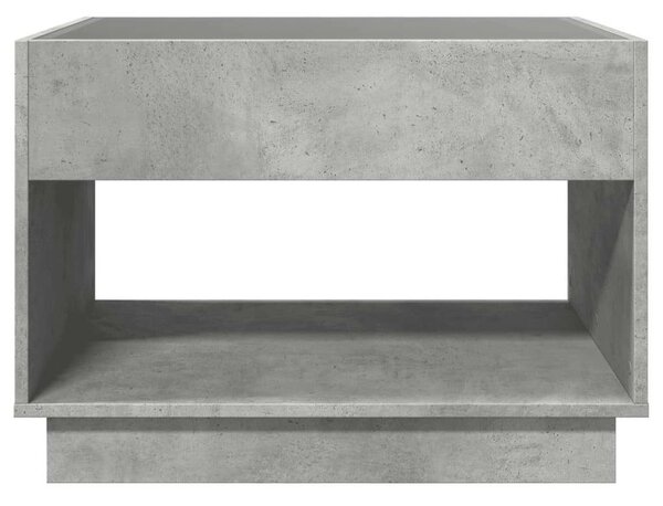VidaXL LED Dohányzóasztal - Beton Szürke - 70x50x50 cm