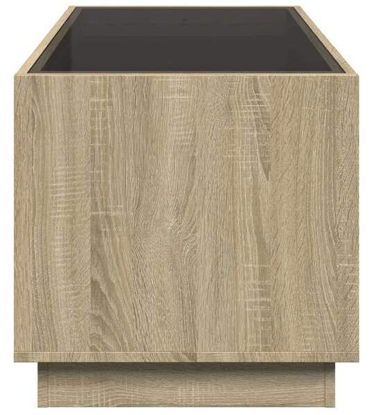 VidaXL LED Tükör Dohányzóasztal - Sonoma Tölgy - 70x50x50 cm