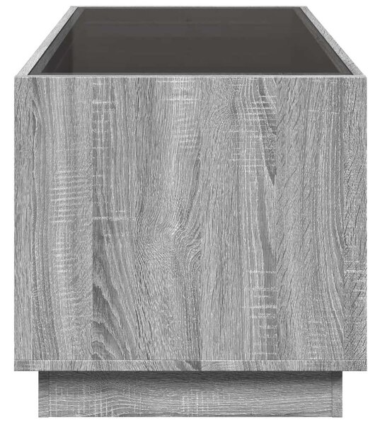 VidaXL szürke sonoma végtelen hatású LED-es dohányzóasztal 70x50x50 cm