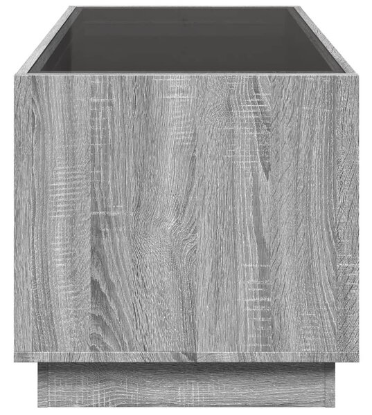 VidaXL szürke sonoma végtelen hatású LED-es dohányzóasztal 70x50x50 cm