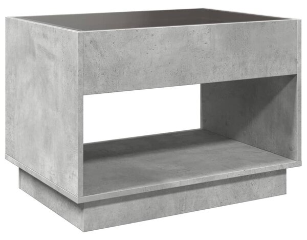 VidaXL LED Dohányzóasztal - Beton Szürke - 70x50x50 cm