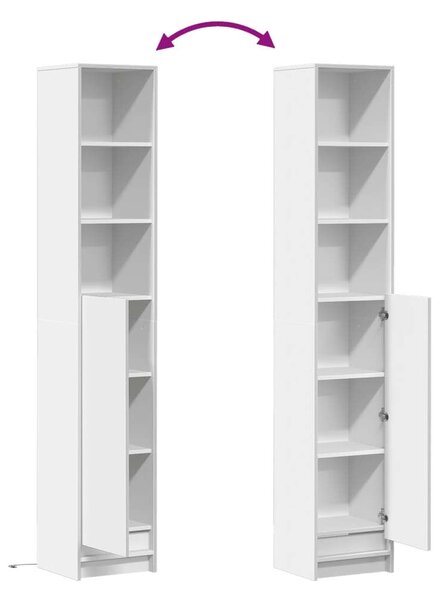 VidaXL fehér szerelt fa tálalószekrény LED-del 36 x 32,5 x 200 cm
