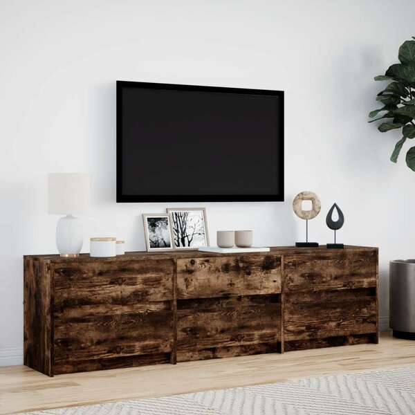 VidaXL Fa LED TV Szekrény - Füstös Tölgy - 180cm