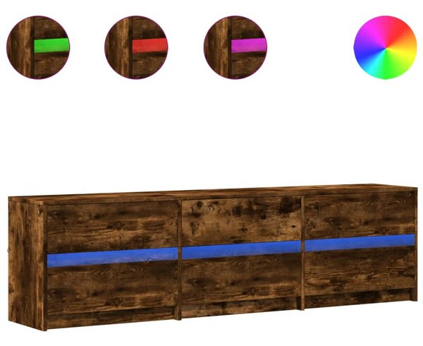 VidaXL Fa LED TV Szekrény - Füstös Tölgy - 180cm