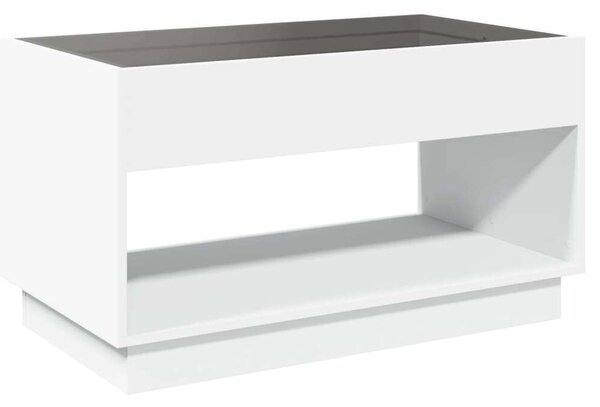 VidaXL LED Dohányzóasztal - Végtelen Tükör - Fehér - 70x50x50 cm