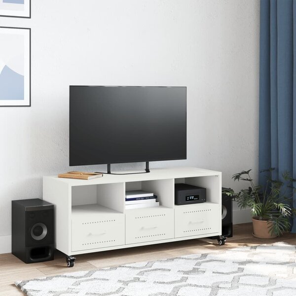 VidaXL Fehér Acél TV-szekrény - 100,5x39x43,5 cm