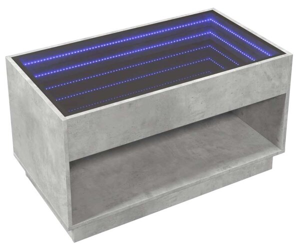 VidaXL LED Dohányzóasztal - Beton Szürke - 90x50x50 cm