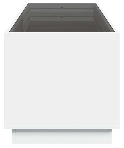 VidaXL LED Dohányzóasztal - Végtelen Tükör - Fehér - 70x50x50 cm