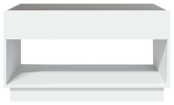 VidaXL LED Dohányzóasztal - Végtelen Tükör - Fehér - 70x50x50 cm