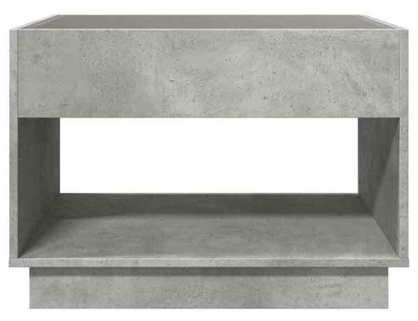 VidaXL LED Dohányzóasztal - Beton Szürke - 90x50x50 cm