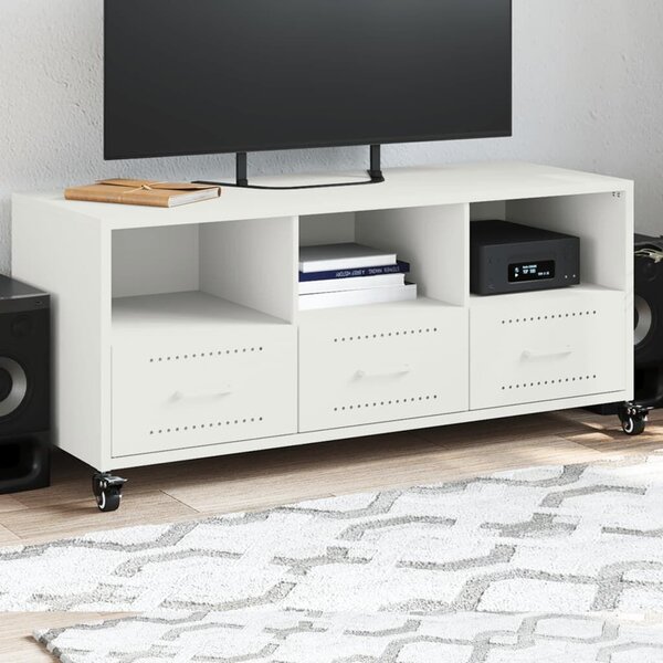 VidaXL Fehér Acél TV-szekrény - 100,5x39x43,5 cm