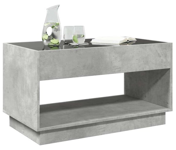VidaXL LED Dohányzóasztal - Beton Szürke - 90x50x50 cm