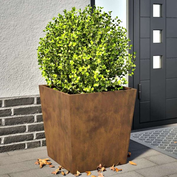 VidaXL 2 db corten acél kerti növénytartó 50 x 50 x 50 cm
