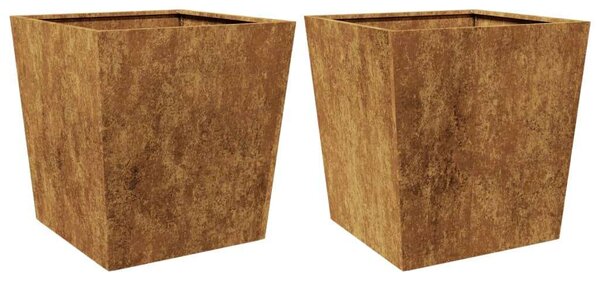 VidaXL 2 db corten acél kerti növénytartó 50 x 50 x 50 cm