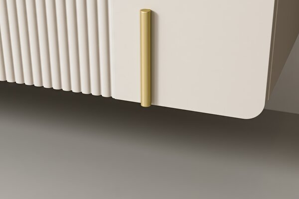 Malmi függesztett négyajtós komód 200 cm - kasmír / crema bianca / arany