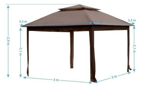 Marimex Vista Kerti pavilon, 3 x 3 x 2,9 m