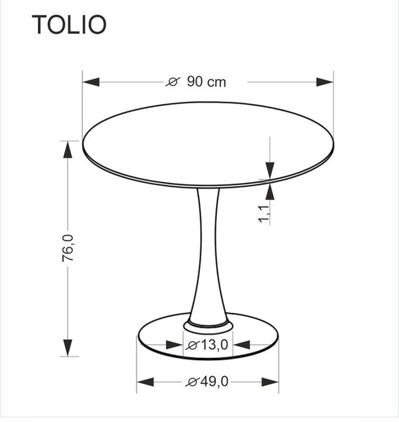 Kerek étkezőasztal, 90 cm, asztallap: travertin, lábak: kasmír - TOILES