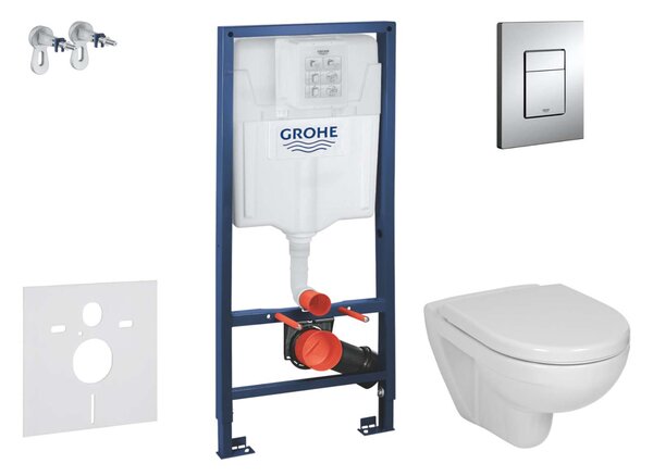 Grohe Rapid SL - Falra szerelhető szerelési szett, WC és ülőke Jika Lyra Plus, gombok Skate Cosmopolita, króm 38528SET-KJ2
