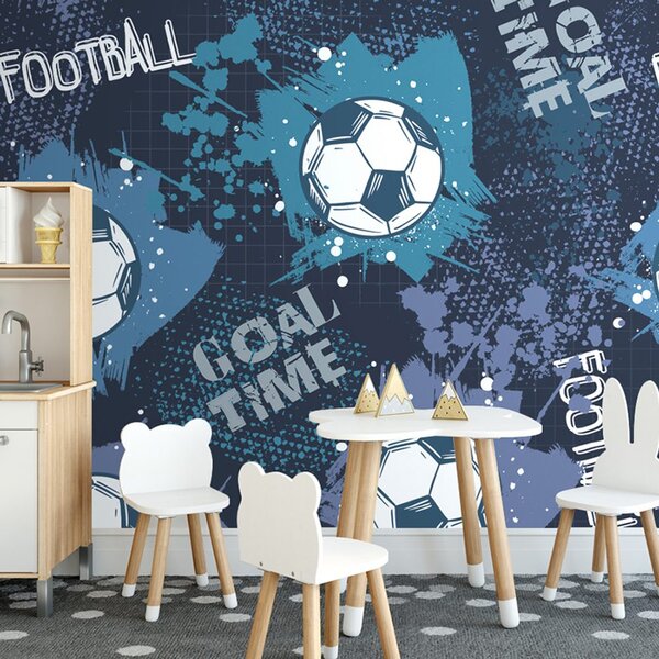 Tapéta futball labda kékben