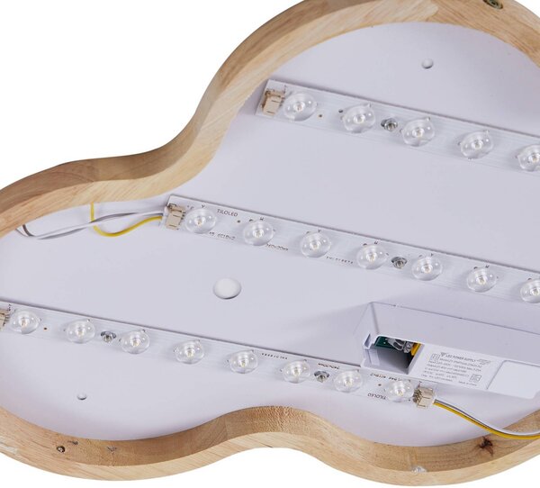 Lindby LED mennyezeti lámpa Pilvi, műanyag, felhő, 50 cm, Fehér / opál, Nappali / Étkező, Műanyag, Modern