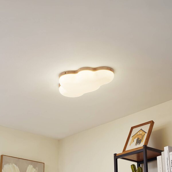 Lindby LED mennyezeti lámpa Pilvi, műanyag, felhő, 50 cm, Fehér / opál, Nappali / Étkező, Műanyag, Modern