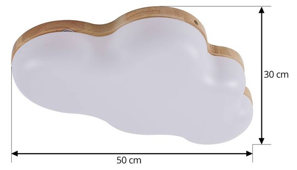 Lindby LED mennyezeti lámpa Pilvi, műanyag, felhő, 50 cm, Fehér / opál, Nappali / Étkező, Műanyag, Modern