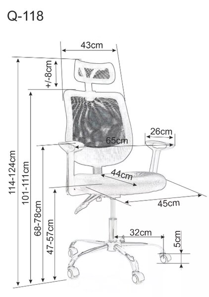 Fekete irodai szék FLEXISEAT Q-118RC