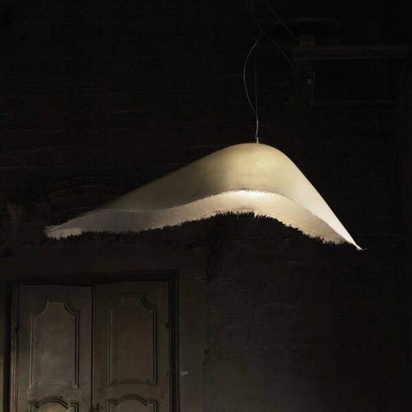 Karman függőlámpa Moby Dick, 150 cm hosszú, üvegszálas, fehér