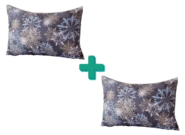 SNOWFLAKE kék-szürke 2 darabos díszpárnahuzat szett 50x70cm