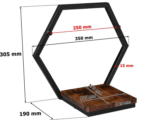 HONUNG RUSTIC loft fém fali virágtartó